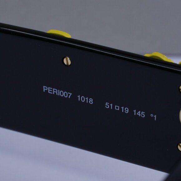 Palm Angels PERI007 ANGEL 1018 Rectangle Sunglasses - Black/Yellow - Picture 9 of 11